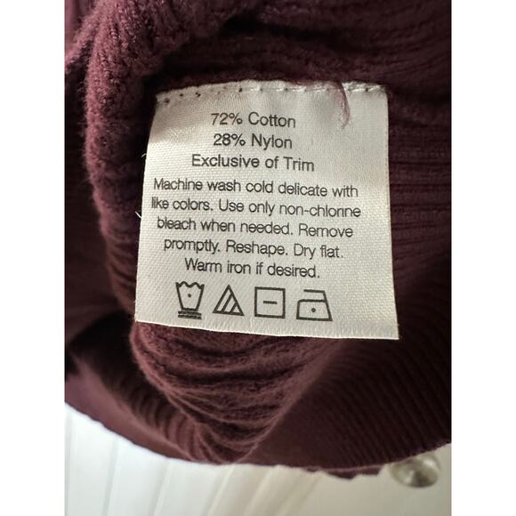 Eddie Bauer Cable Knit V Neck Sweater Women XXL Travel Winter Warm Twee Granola - Picture 8 of 8